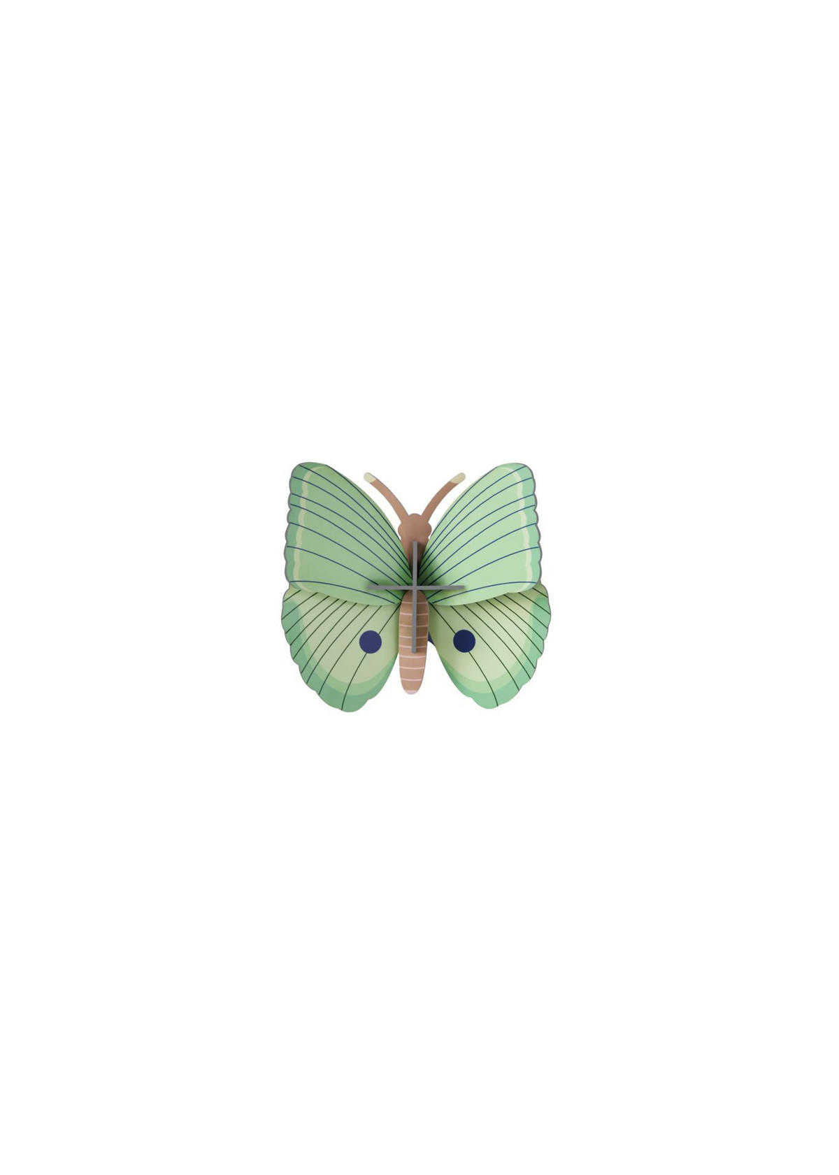 WANDDEKO Smaragd-Falters-Trio 5/13.5 cm - Multicolor, Wellpappe (5/13.5/13cm) - KUNSTLOFT