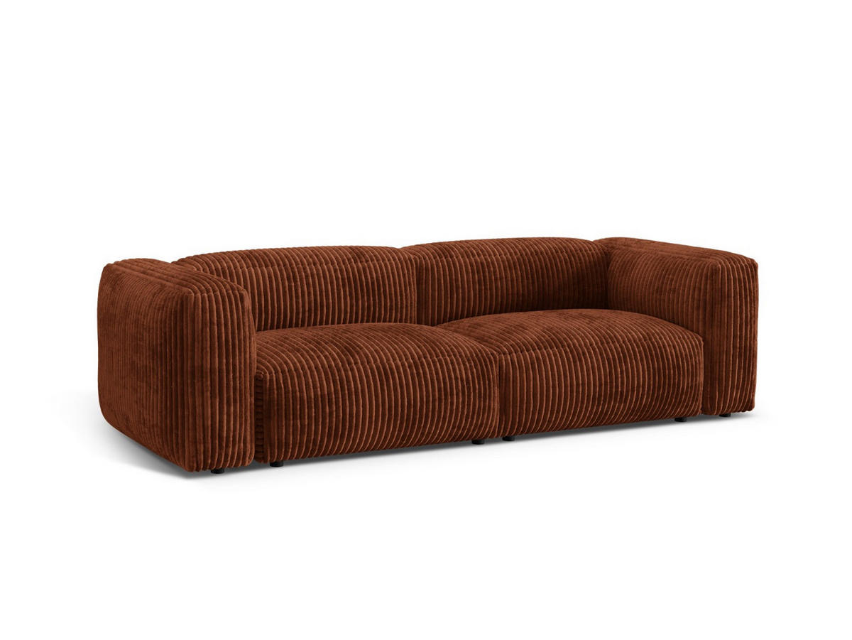 SOFA modular Martina aus Cord ziegelrot 3 Sitzplätze - Orange, Textil (106/75/240cm) - Micadoni