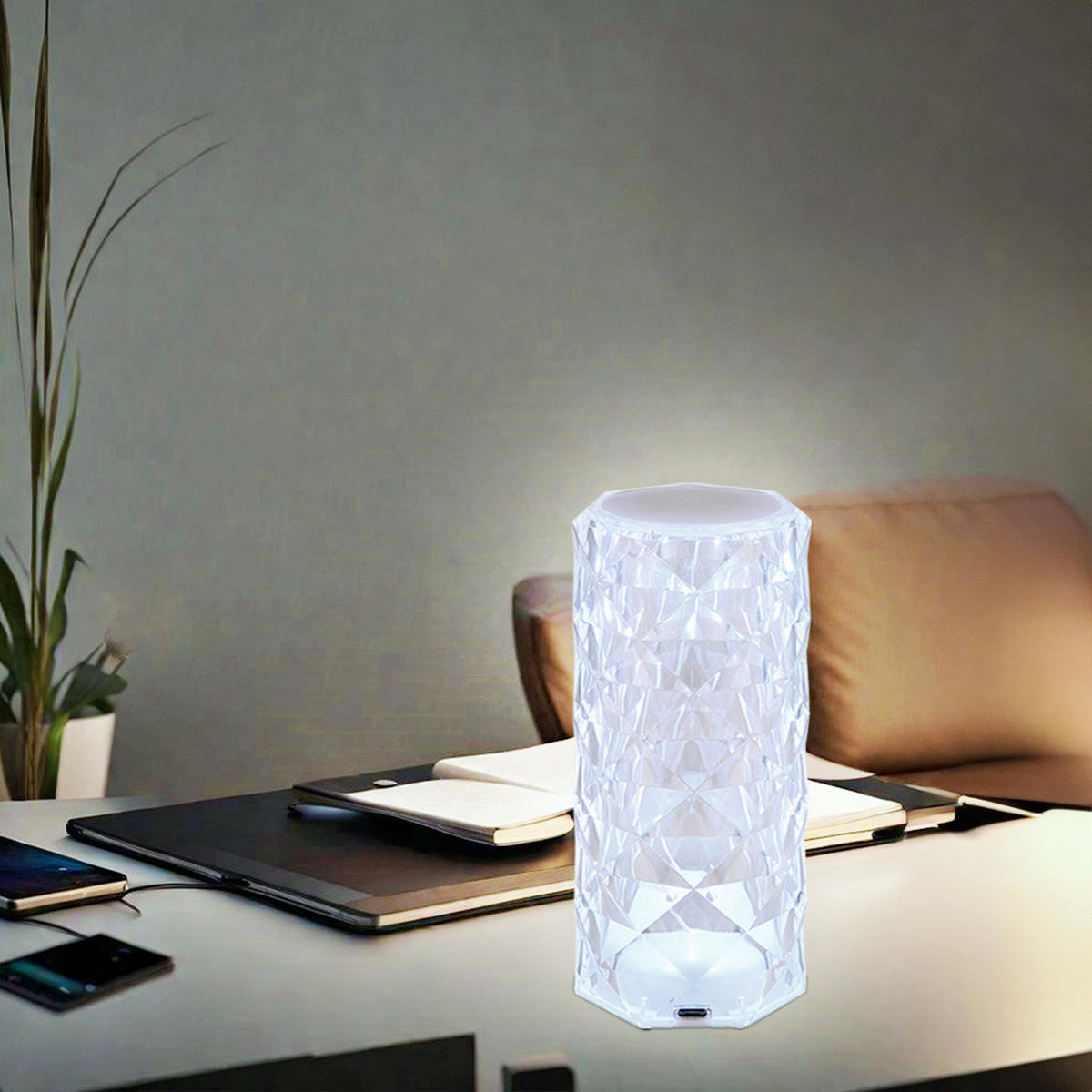 LED TISCHLEUCHTE GIXI Klar 2er Set - Klar, Metall (7.3/7.3/15.8cm) - Globo Lighting