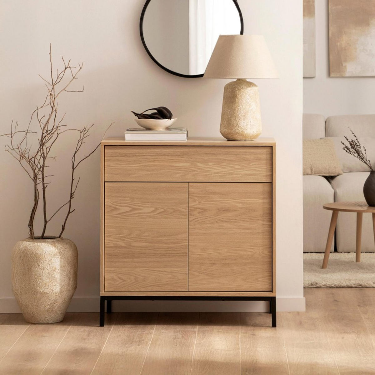 KOMMODE Remi Natürlich 80 cm x 85 cm - Naturfarben, Holzwerkstoff (80/85/40cm) - Klast Home