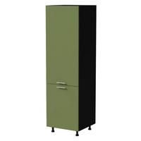 KÜHLSCHRANKUMBAUSCHRANK Brerra D14/DL/60/207 RAL 6025 farngrün Matt / Schwarz Matt 60 / 59 / 207cm - Schwarz/Grün, Holz/Holzwerkstoff (60/207/59cm) - Feldmann-Wohnen