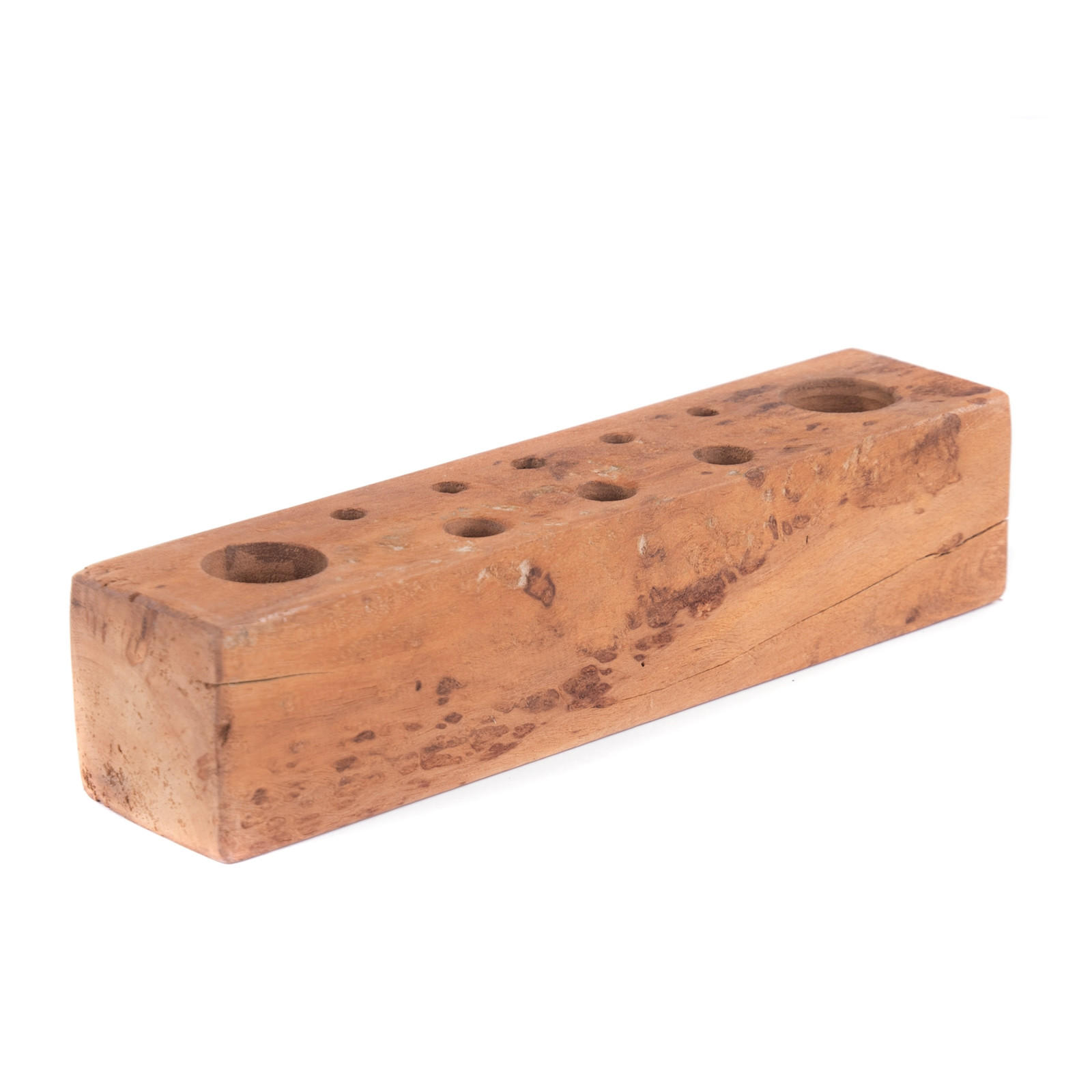 SCHREIBTISCH-ORGANIZER Station II Massivholz, 10 runde Fächer naturfarben - Naturfarben, Holz (8/36/8cm) - DESIGN DELIGHTS