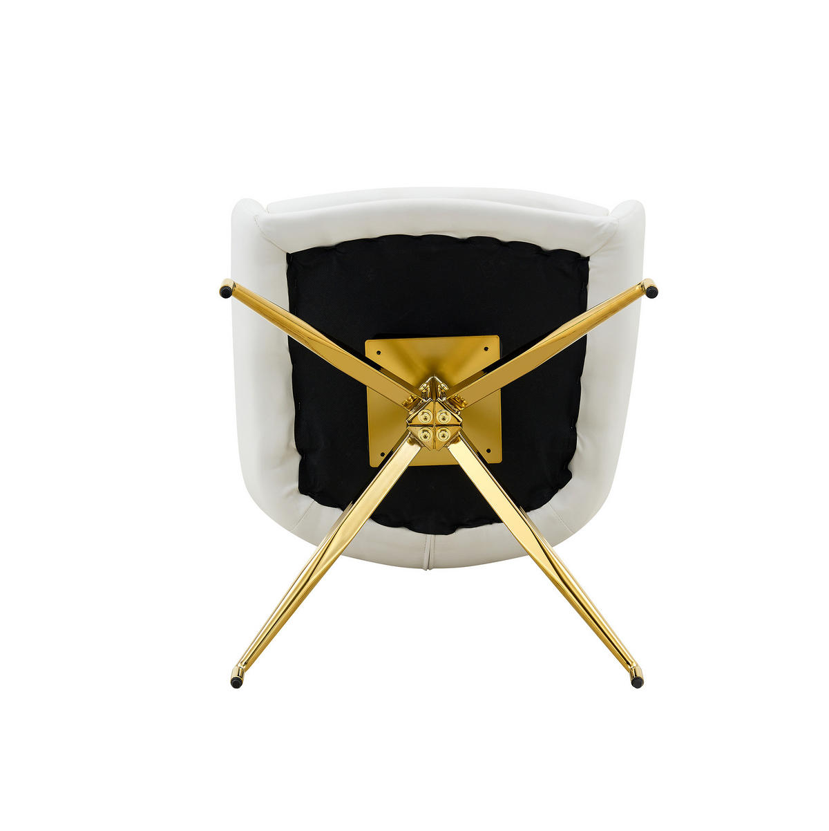DREHSTUHL 2er-Set 360° drehbar 85 cm PU Weiß Goldfarben - Weiß, Metall (50/85/55cm) - Meubliv