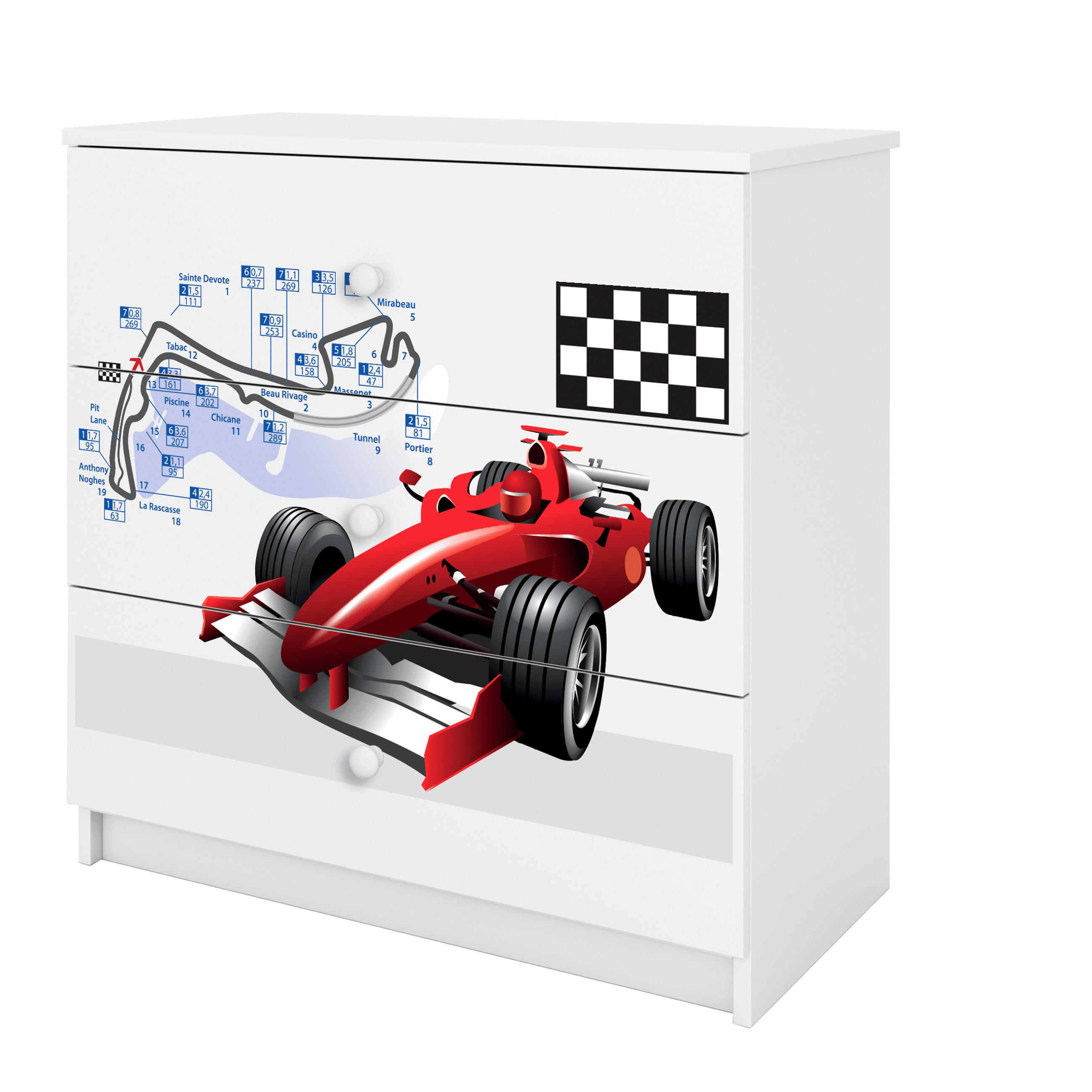 KOMMODE Babydreams Formel 1 81/81/41 - Weiß, Holzwerkstoff (81/81/41cm) - RAUMHIRSCH FURNITURE