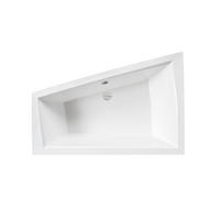 BADEWANNE Eckwanne INTIMA Rechts 180/125 + Styro + Kopfstütze Ablauf Füße - Weiß, Kunststoff (125/55.5/180cm) - bad land