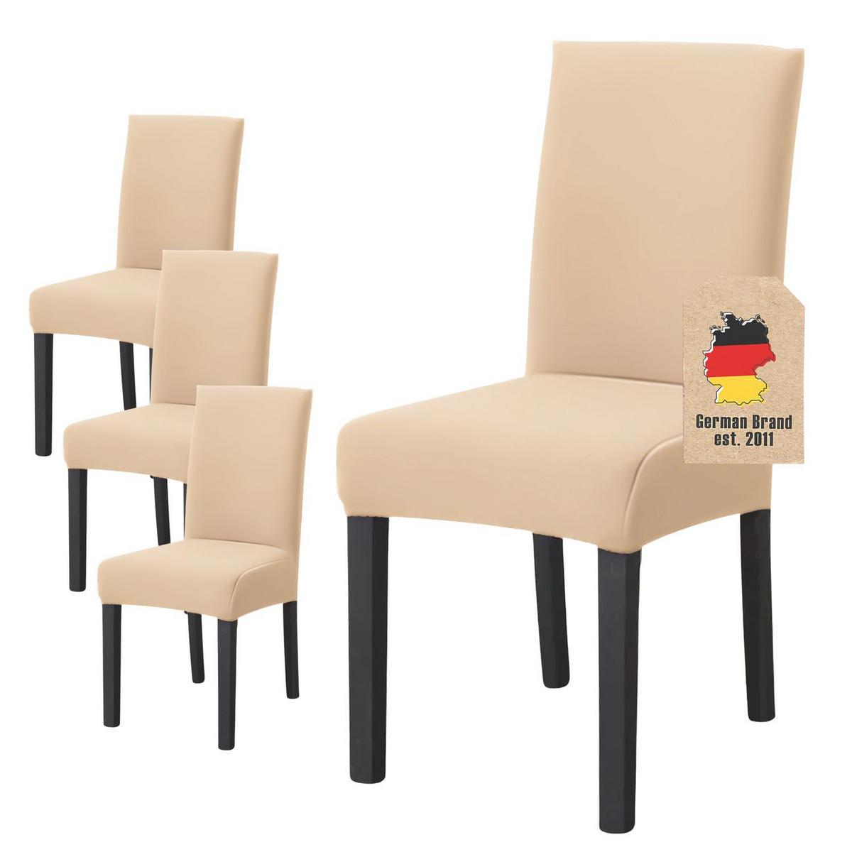 STUHLHUSSE (4-tlg. Set) - Beige, Kunststoff (1/38cm)