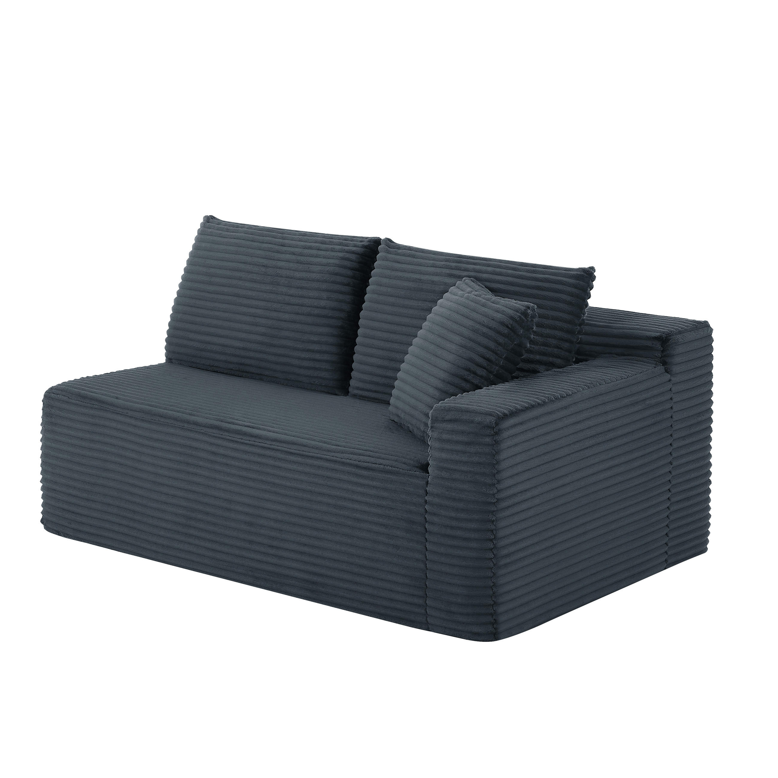 ECKSOFA L-Form mit Memory-Schaum und modularer Gestaltung - Dunkelgrau, Textil (252.5/163cm) - EVRYAE