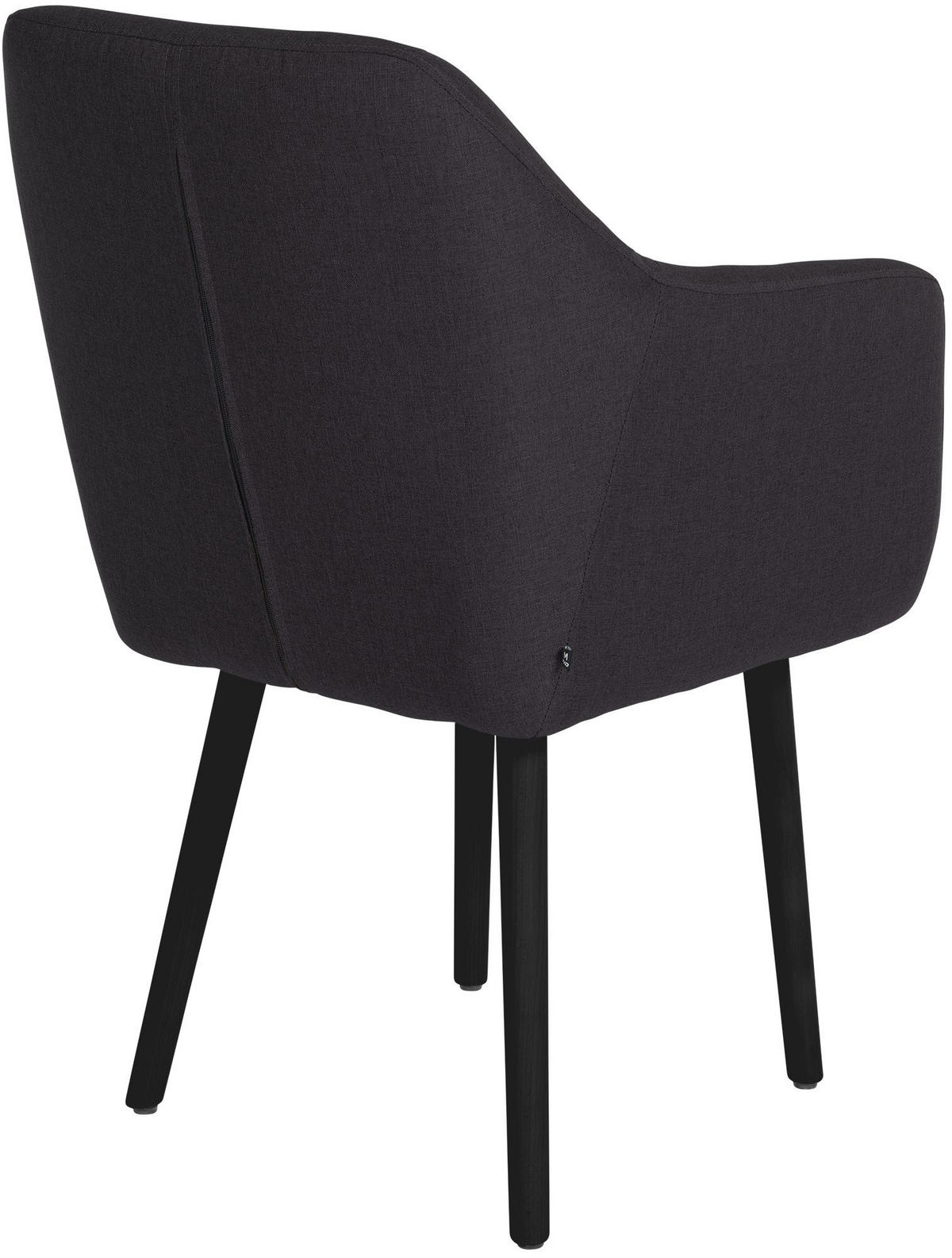 ARMLEHNENSTUHL Stoff schwarz - Schwarz, Holz/Textil (61/88/57.5cm) - CLP