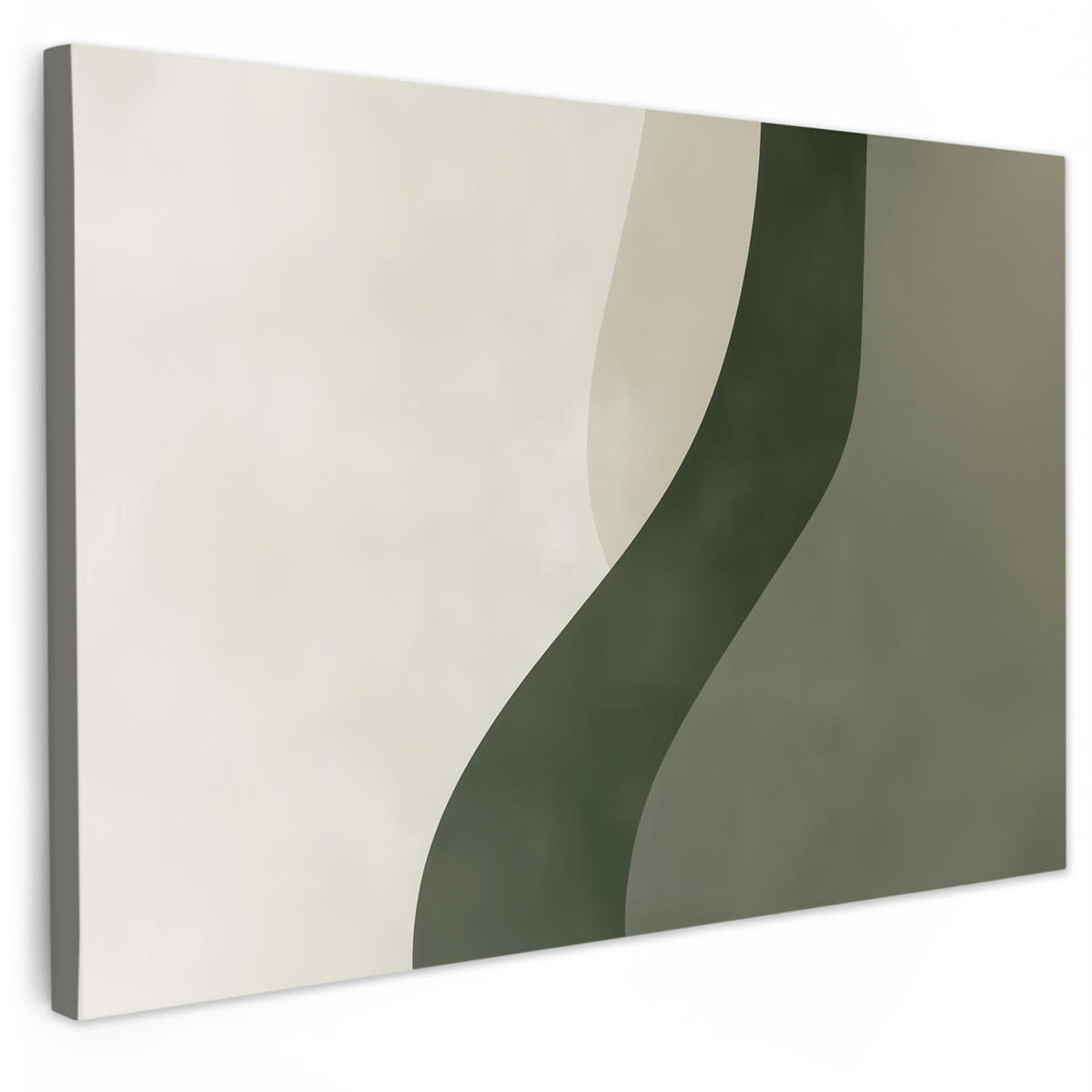 LEINWANDBILD Japandi - Grün - Abstrakt - Modern XXL 150x100 cm - Salbeigrün, Textil (150/100cm) - MuchoWow