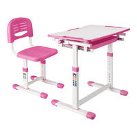 KINDERSCHREIBTISCH-SET 2 TLG. Sala - Pink/Weiß, Holzwerkstoff/Kunststoff (66.5/54/47.5cm) - [en.casa]