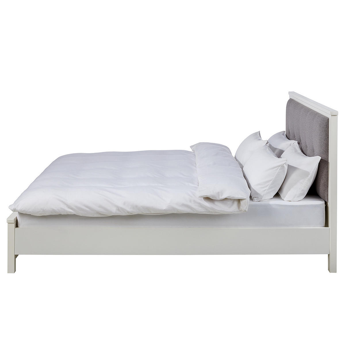 BETTGESTELL - Kiefer massiv / MDF - Weiß, Holz/Holzwerkstoff (160/200cm) - home24