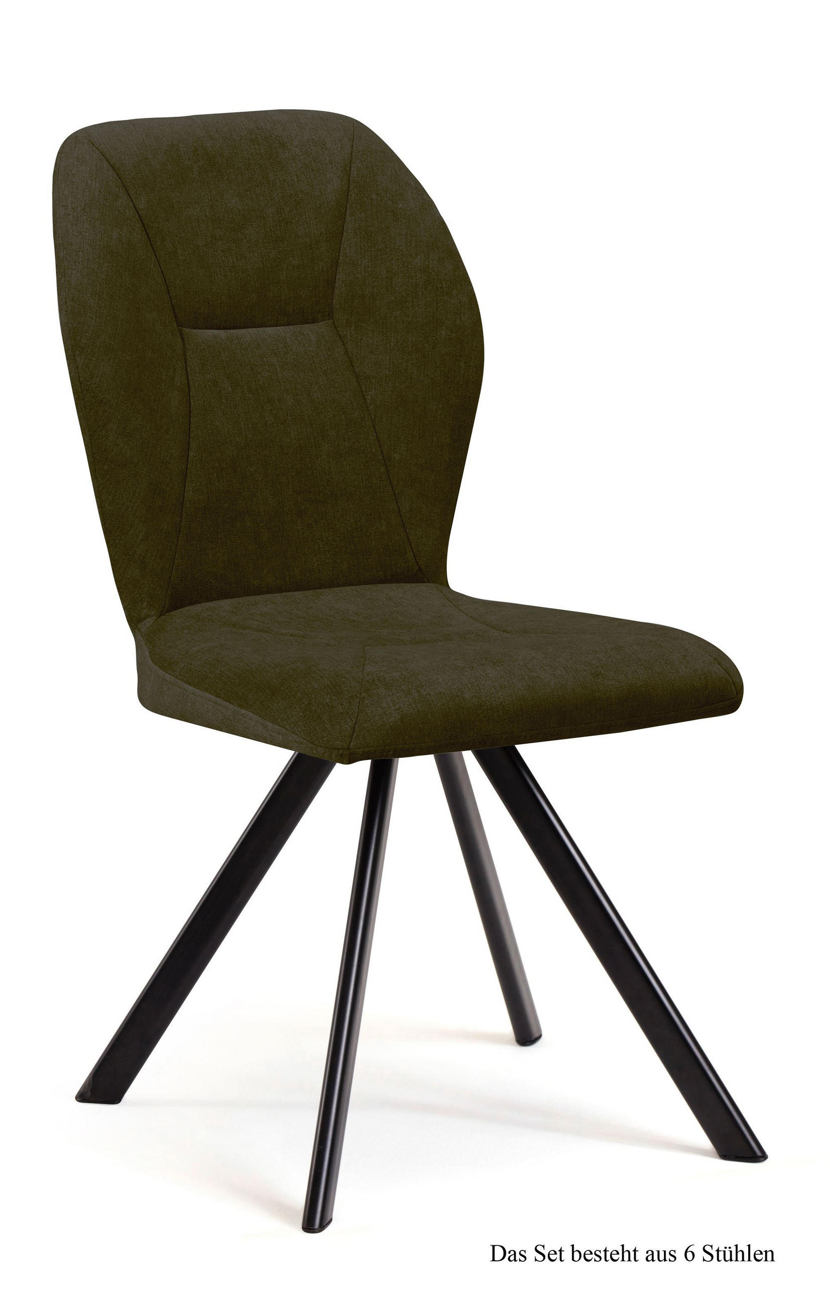 ESSZIMMERSTUHL (6er-Set) Delta 51x92x60 Schwarz/Khaki - Dunkelgrün/Schwarz, Kunststoff (60/92/51cm) - 58aufmkessel