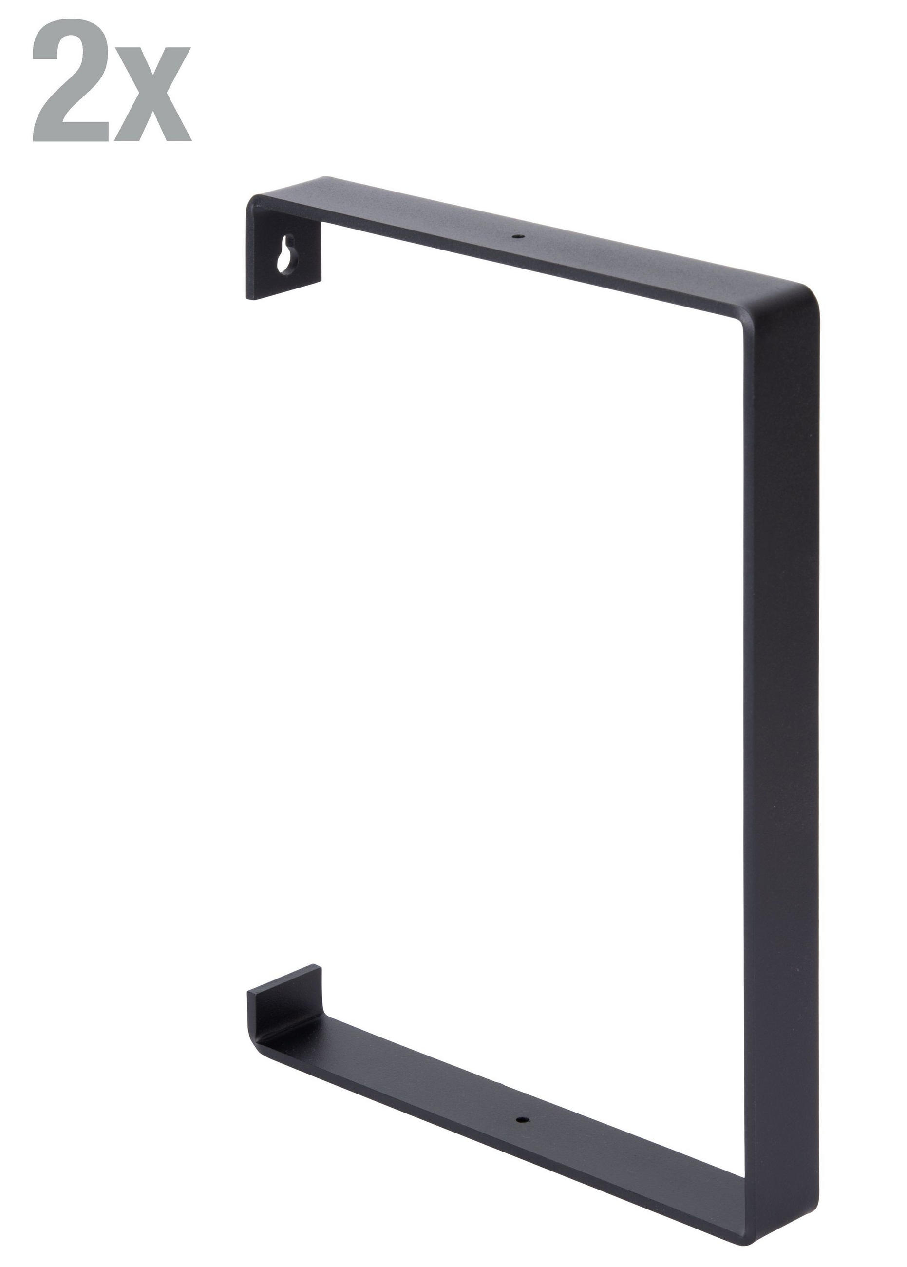 REGALTRÄGER als 2er Set Adam, Stahl in verschiedenen Trendfarben - Schwarz, Metall (3/30.4/21cm) - Alberts