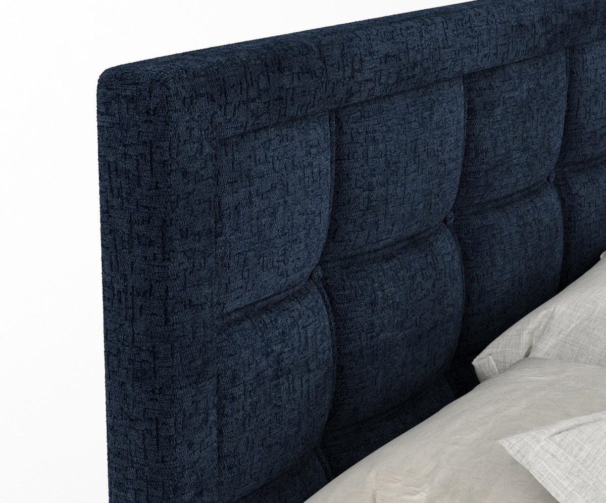 BOXSPRINGBETT Ambrosia Marineblau 140/200 cm - Schwarz/Dunkelblau, Holz/Holzwerkstoff (140/200cm) - Maison de Reve