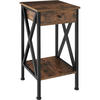BEISTELLTISCH Dayton,35 x 35 x 70,5 cm,Industrial Holz dunkel, rustikal - Rostfarben, Holzwerkstoff (35/35/70.5cm) - tectake