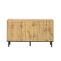 PŘÍBORNÍK Přírodní s vlnkovými dvířky, 120 × 35 × 68 cm - přírodní, kompozitní dřevo (120/68/35cm) - Urban Meuble