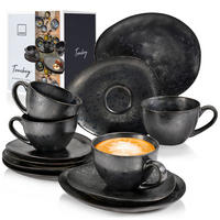 KAFFEESERVICE TOMBEY - 12 teilig aus Steingut - Dunkelgrau, Keramik (26/34/24.75cm) - Sänger