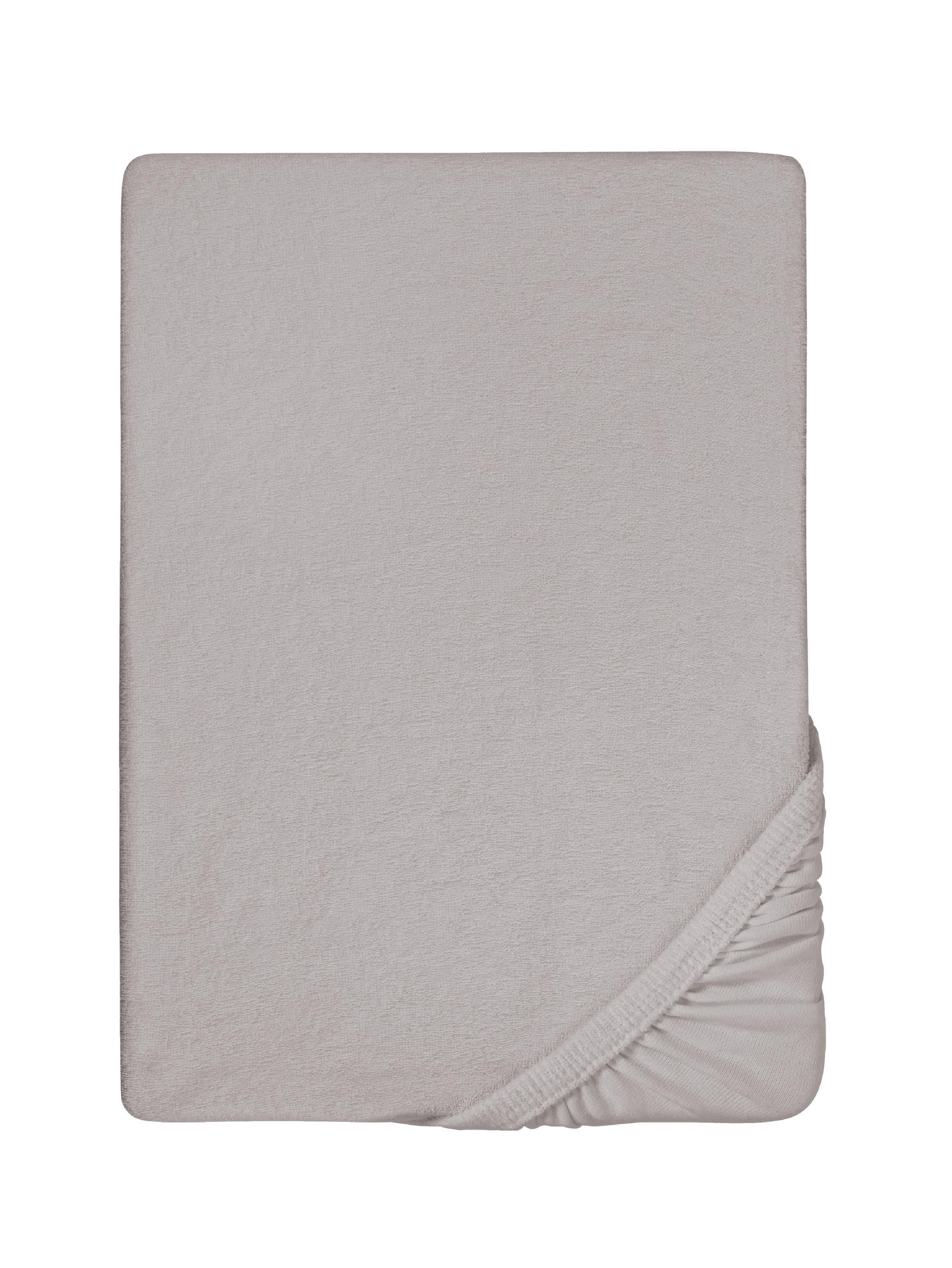 SPANNBETTTUCH Frottee sturmgrau, 180x200 cm - 200x200 cm - Grau, Textil (200/200cm) - biberna