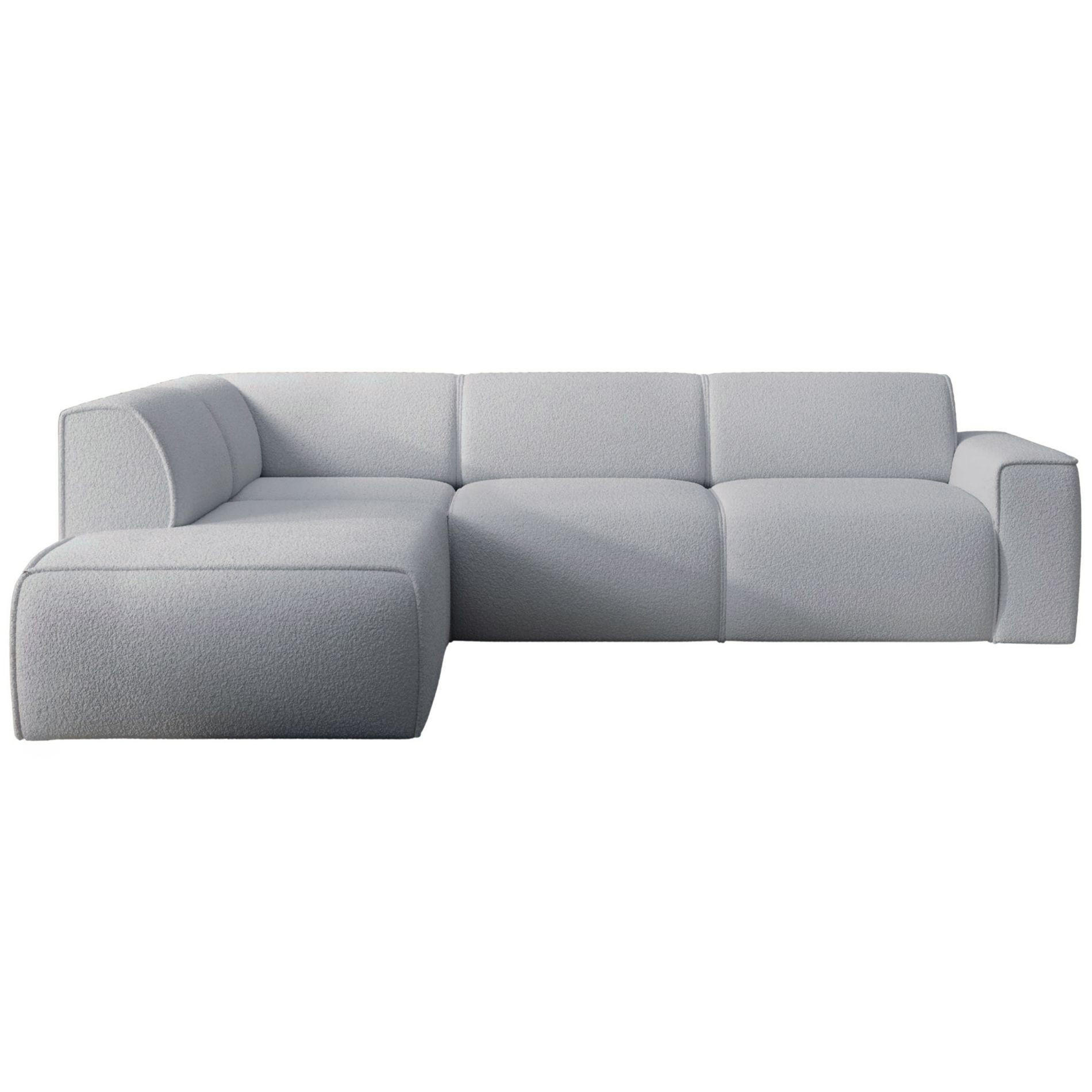 ECKSOFA Bouvi Hellgrau links - Hellgrau/Schwarz, Kunststoff/Textil (292/220cm) - Selsey