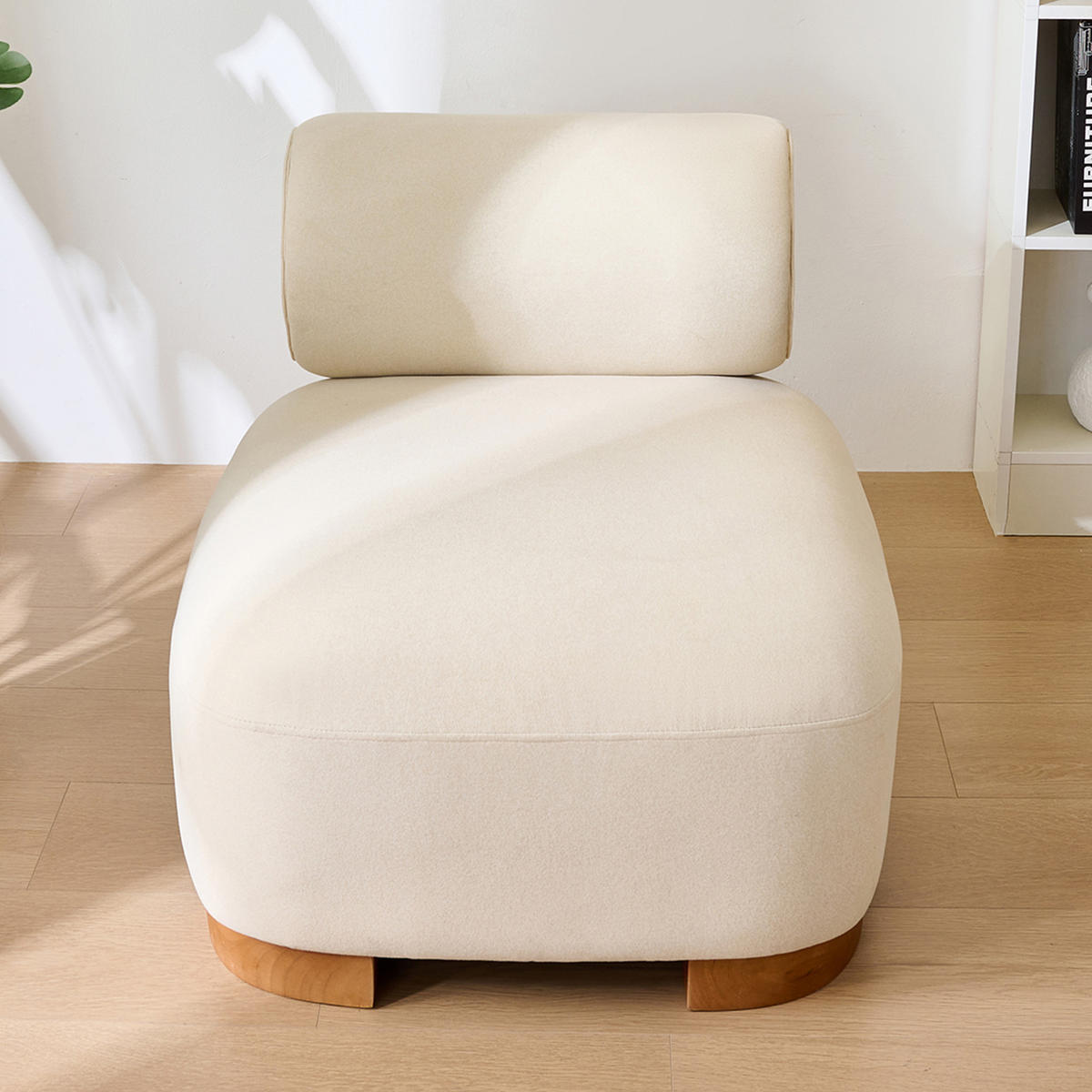 HOCKER Stoff und Holz mit Katzenhöhle in Rückenlehne 79/69/64 cm Beige - Beige, Holz/Textil (69/64/79cm) - Redom