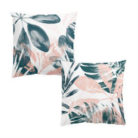 DEKOKISSEN 2er-Set Tropisches Orakel petrol Set I 50/50 cm - Petrol, Textil (50/50cm) - Bilderwelten