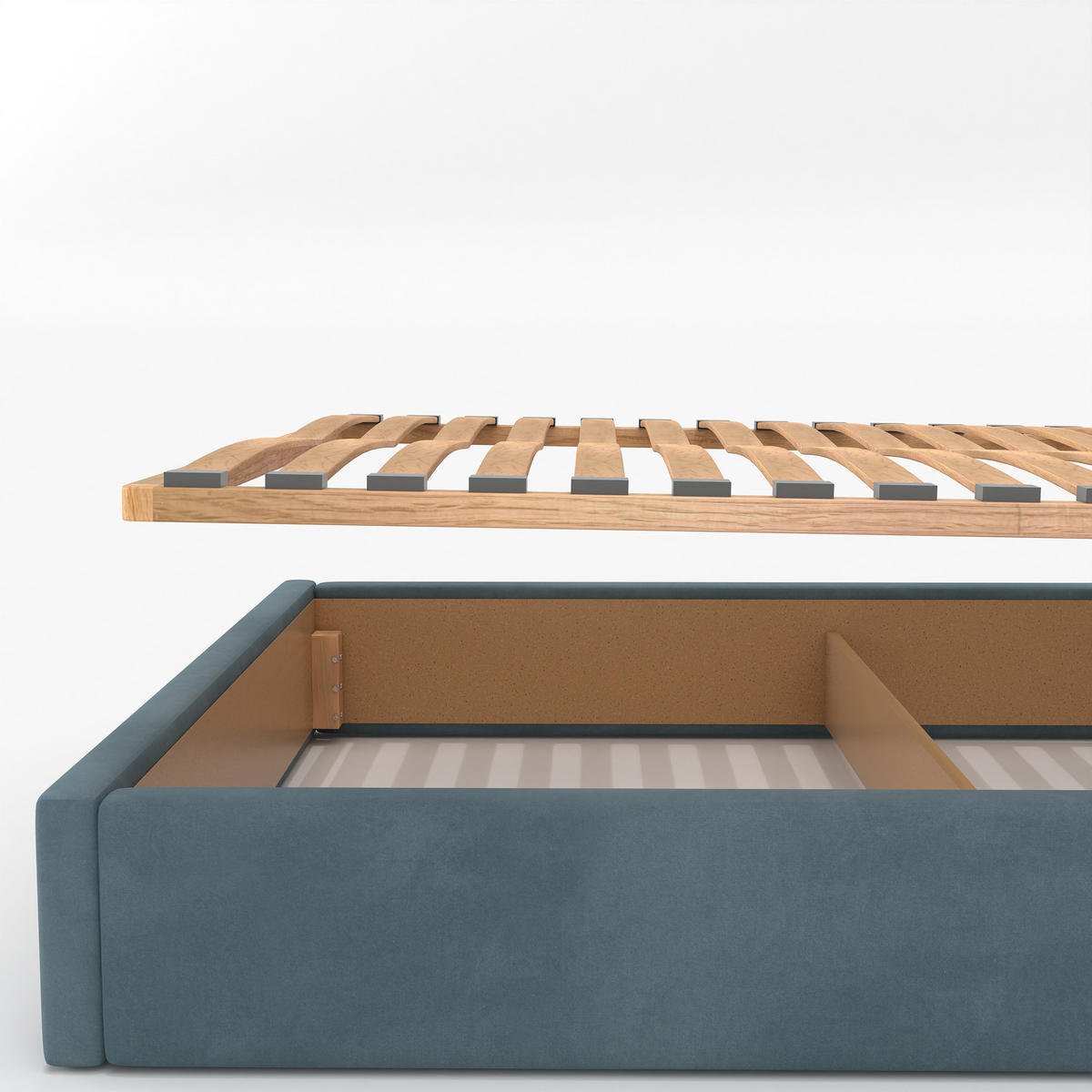 POLSTERBETT 140x200cm Bett mit Stauraum Lattenrost Meerfarbe - Blau, Holz/Holzwerkstoff (140/200cm) - Muralo