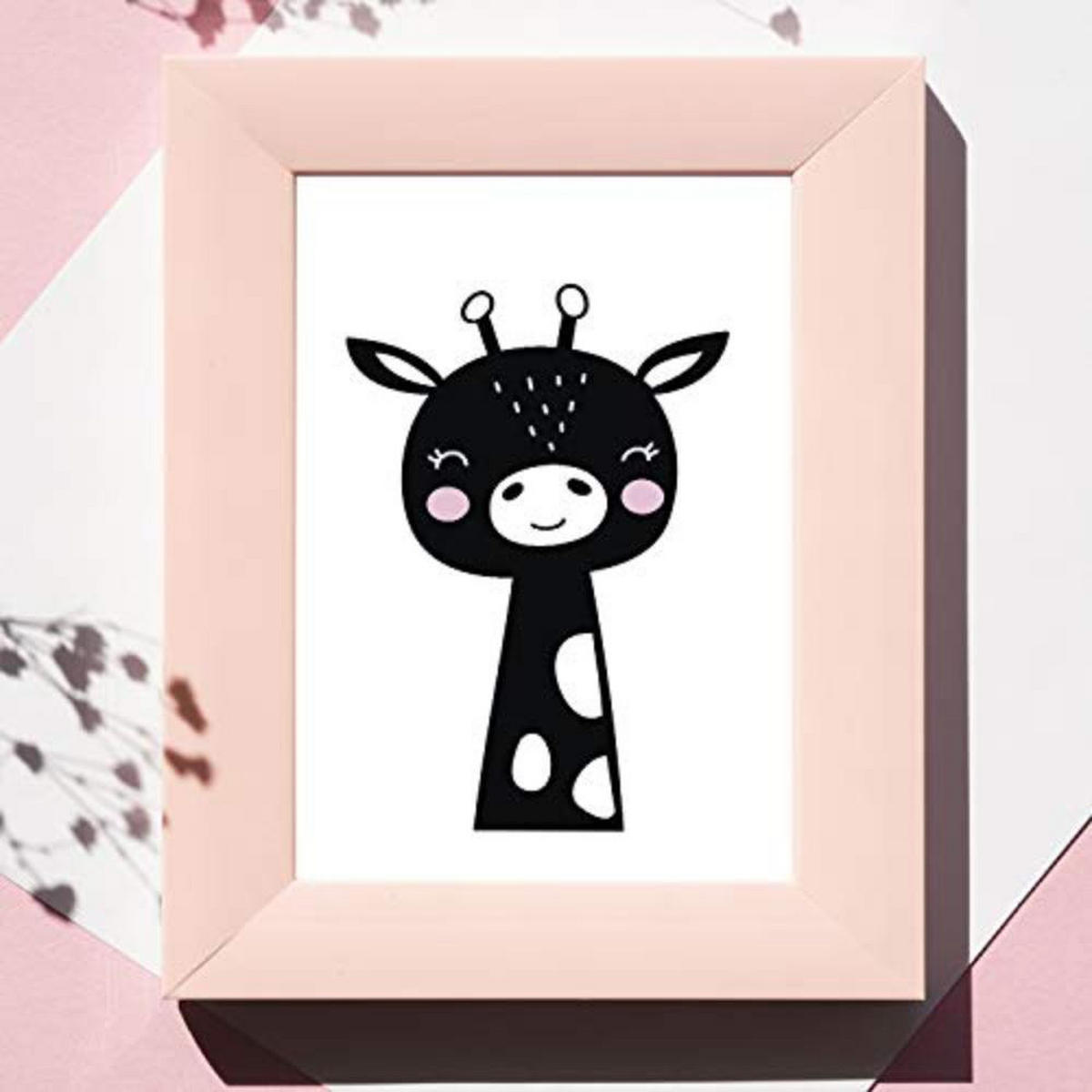 POSTER Set mit 4 Rundedanimals schwarz und weiß A3 Rahmenlos - Klar, Papier (29.7/3cm) - Nacnic