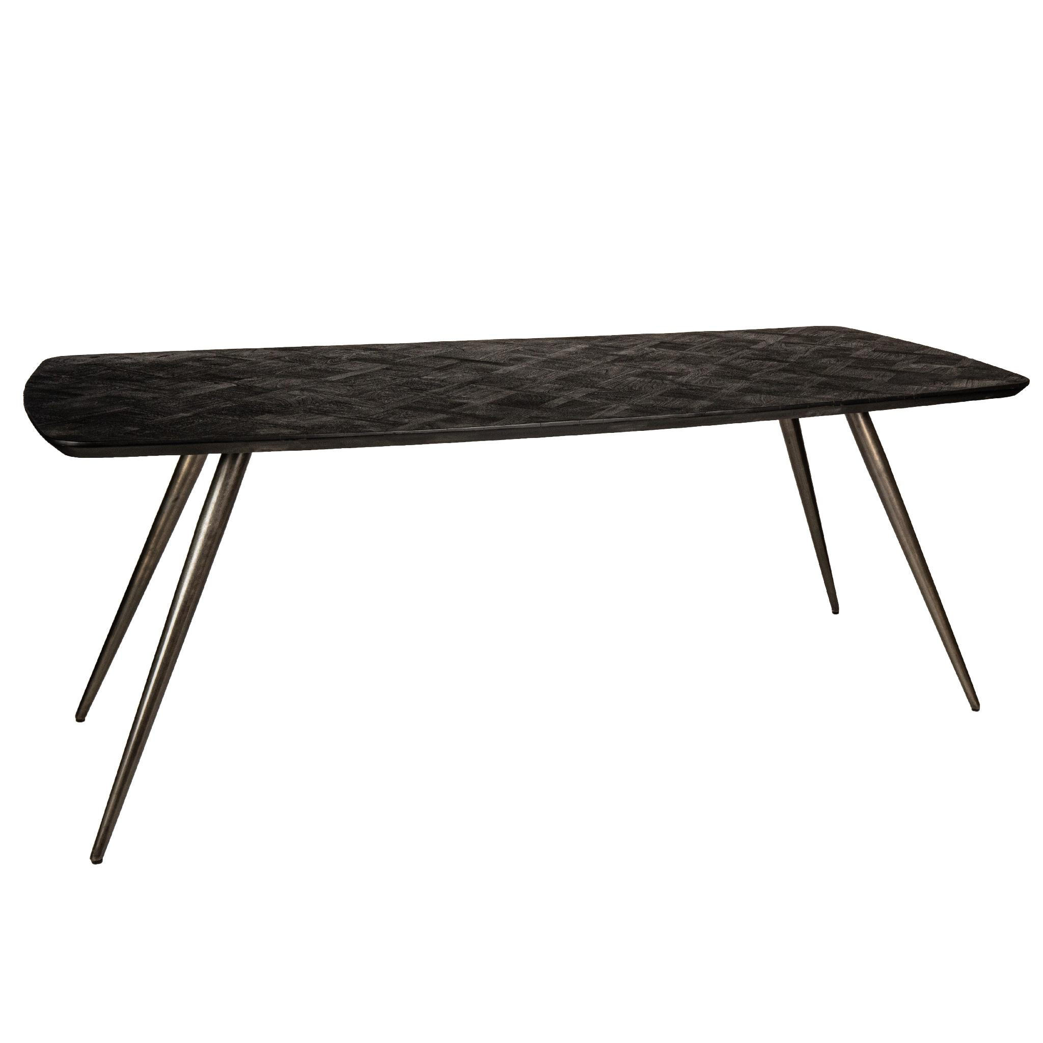 ESSTISCH Fieron Schwarz 240/100/77cm - Schwarz, Holz (240/100/77cm) - PTMD Collection