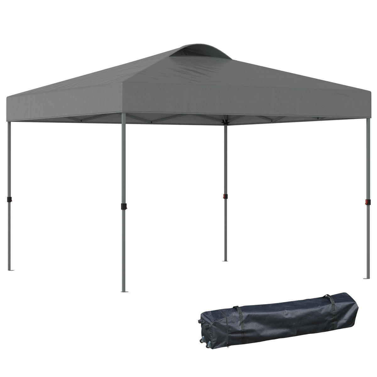 PAVILLON ca. 3x3m - Dunkelgrau, Kunststoff (295/264/295cm) - Outsunny