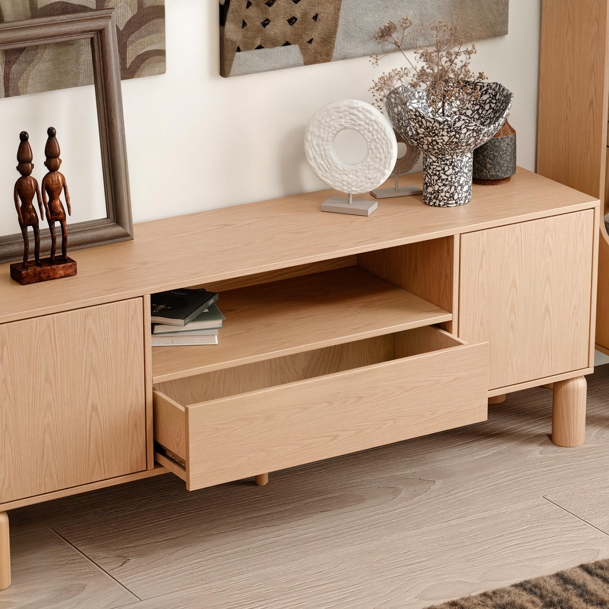 TV-LOWBOARD SENA - Naturfarben, Holzwerkstoff (160/61.6/40.6cm) - Idohome