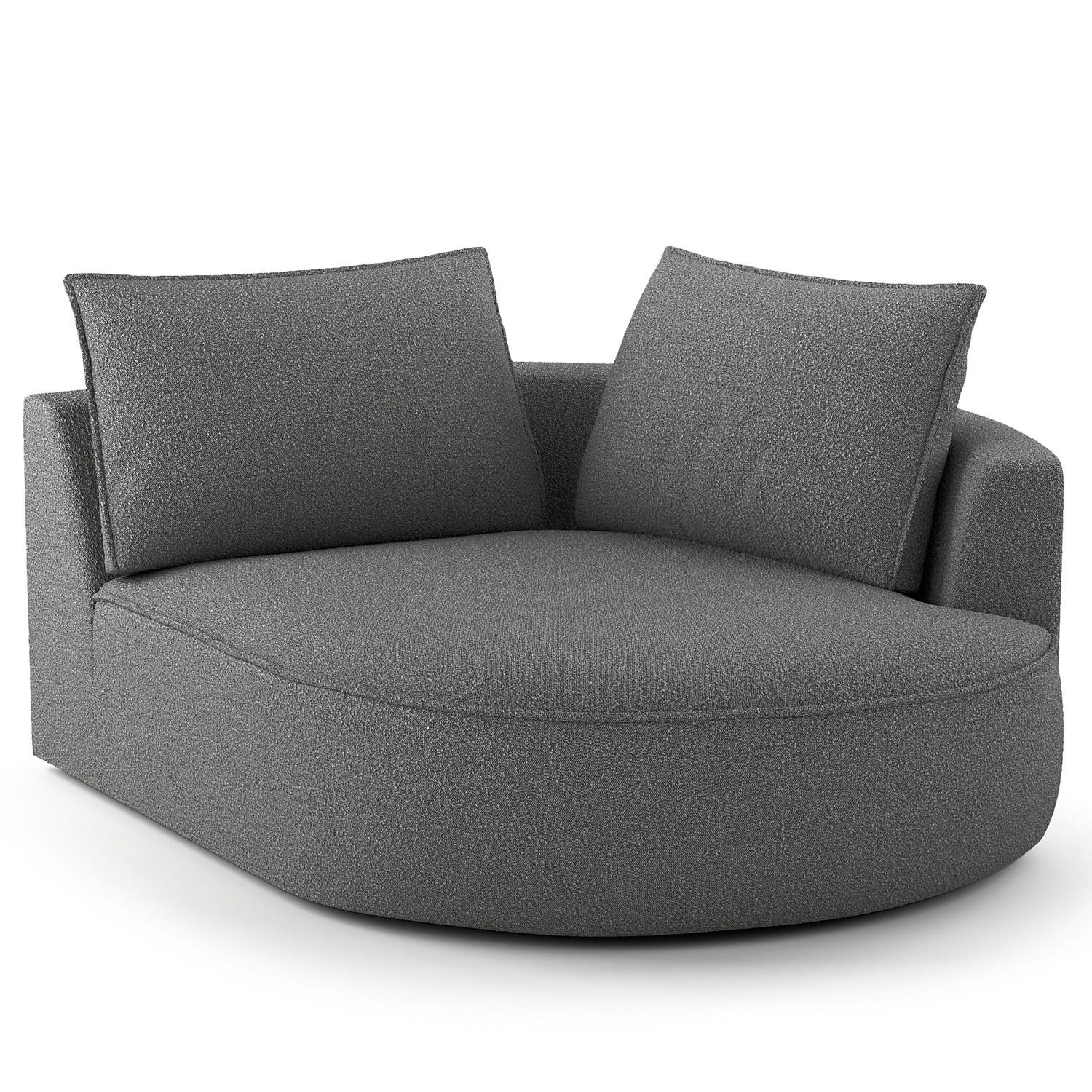 OTTOMANE - modular - Schwarz/Grau, Kunststoff/Textil (126/82/154cm) - home24