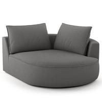 OTTOMANE - modular - Schwarz/Grau, Kunststoff/Textil (126/82/154cm) - home24