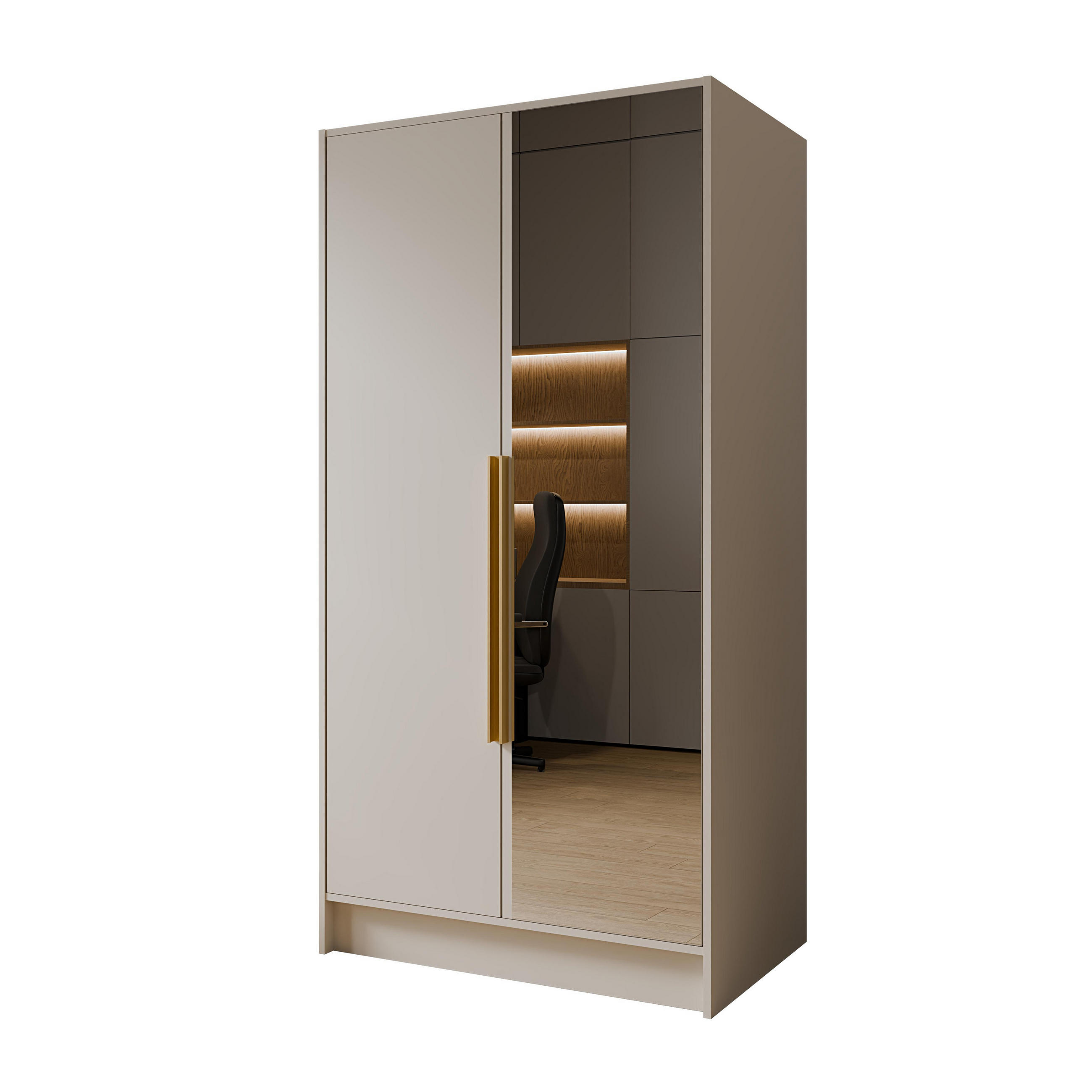 Meblini Flügeltürenschrank Kaschmir 102x200x51 cm