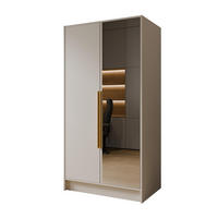 FLÜGELTÜRENSCHRANK LUSSO - Kaschmir/Goldfarben, Holzwerkstoff (102/200/51cm) - Meblini