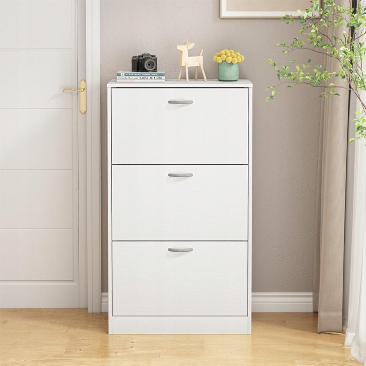 SCHUHKASTEN, weiß 110/60/30 cm - Weiß, Holzwerkstoff (60/110/30cm)