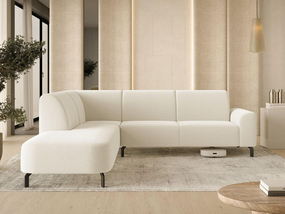 ECKSOFA Regento Creme Links - Creme/Schwarz, Holz/Textil (277/218cm) - Graingold