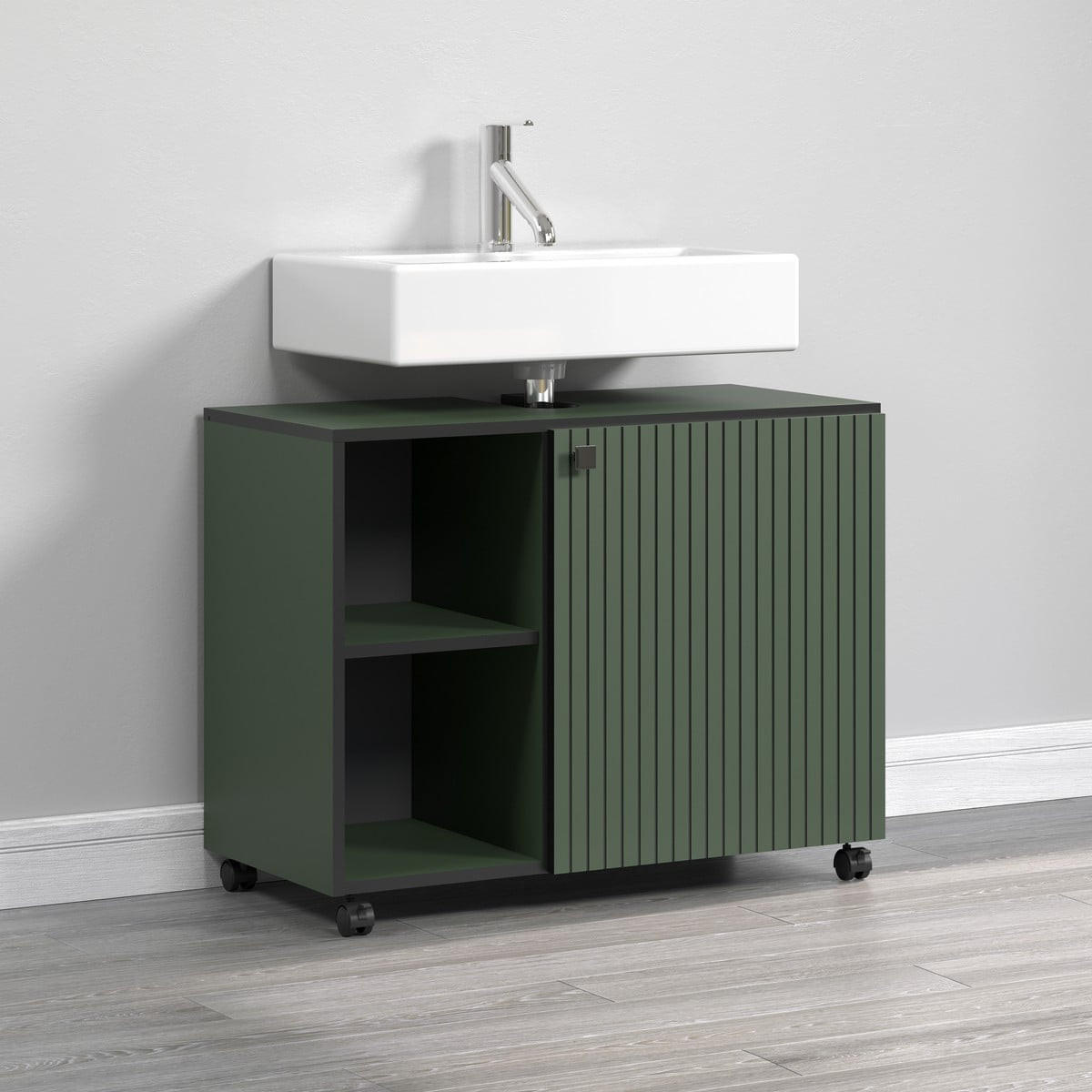 WASCHBECKENUNTERSCHRANK PureBliss Grün - Grün, Holzwerkstoff (80/64/42cm) - Trendteam