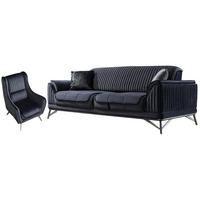 SITZGARNITUR Bond Anthrazit Stellvariante:3+1 - Anthrazit, Holz (227/85/100cm) - Villa Möbel