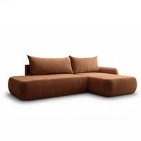 ECKSOFA GOYA mit Schlaffunktion und Bettkasten, Rechte, Perfect Harmony 52 - Rotbraun, Textil (302/184cm) - Lookway