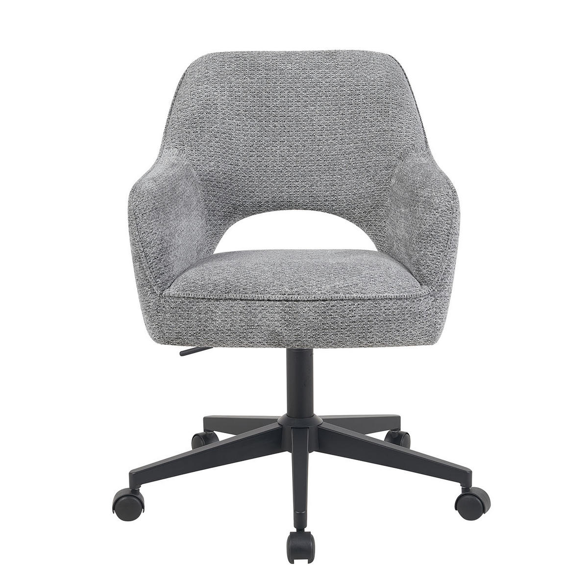BÜROSTUHL Mika-Ilvy 2er-Set - Dunkelgrau/Schwarz, Textil/Metall (60/84/65cm) - DUBI Möbel