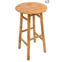 BARHOCKER 2er-Set Bambuholz Braun - Braun, Holz (40/69/40cm) - Nordlys