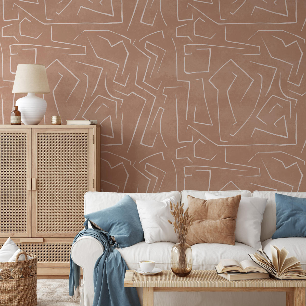 TAPETE Graffiti aus echtem Papier, 200x280cm, 8 Bögen - Pink, Papier (200/280cm) - WALLPAPERS4BEGINNERS