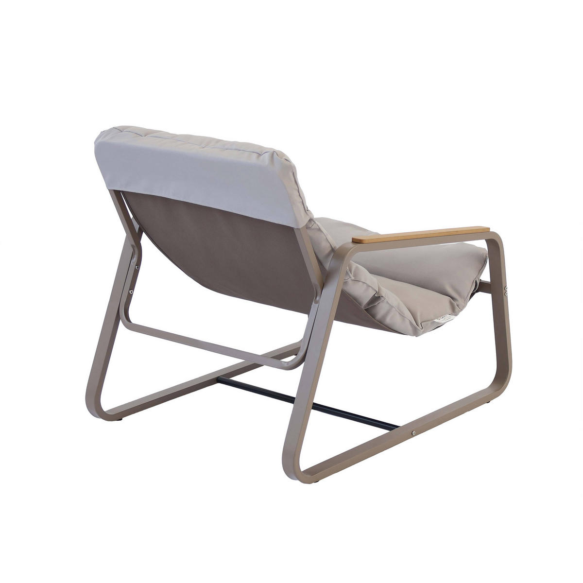 GARTEN-RELAXSESSEL mit Fußstütze, Taupe - Taupe, Textil (72/77/91cm) - Oviala
