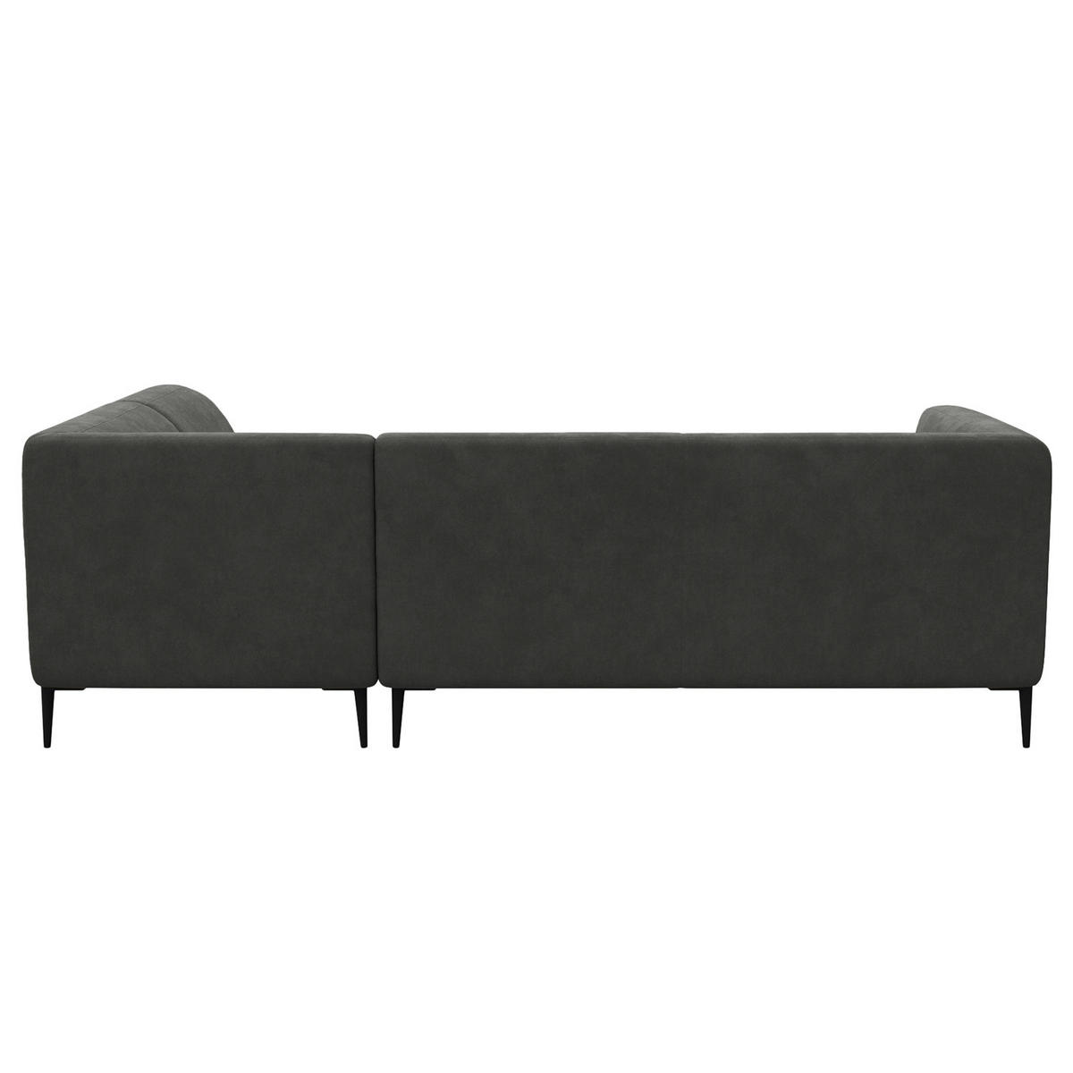 2,5-SITZER ECKSOFA mit Ottomane - Schwarz/Grün, Textil/Metall (252/205cm) - home24