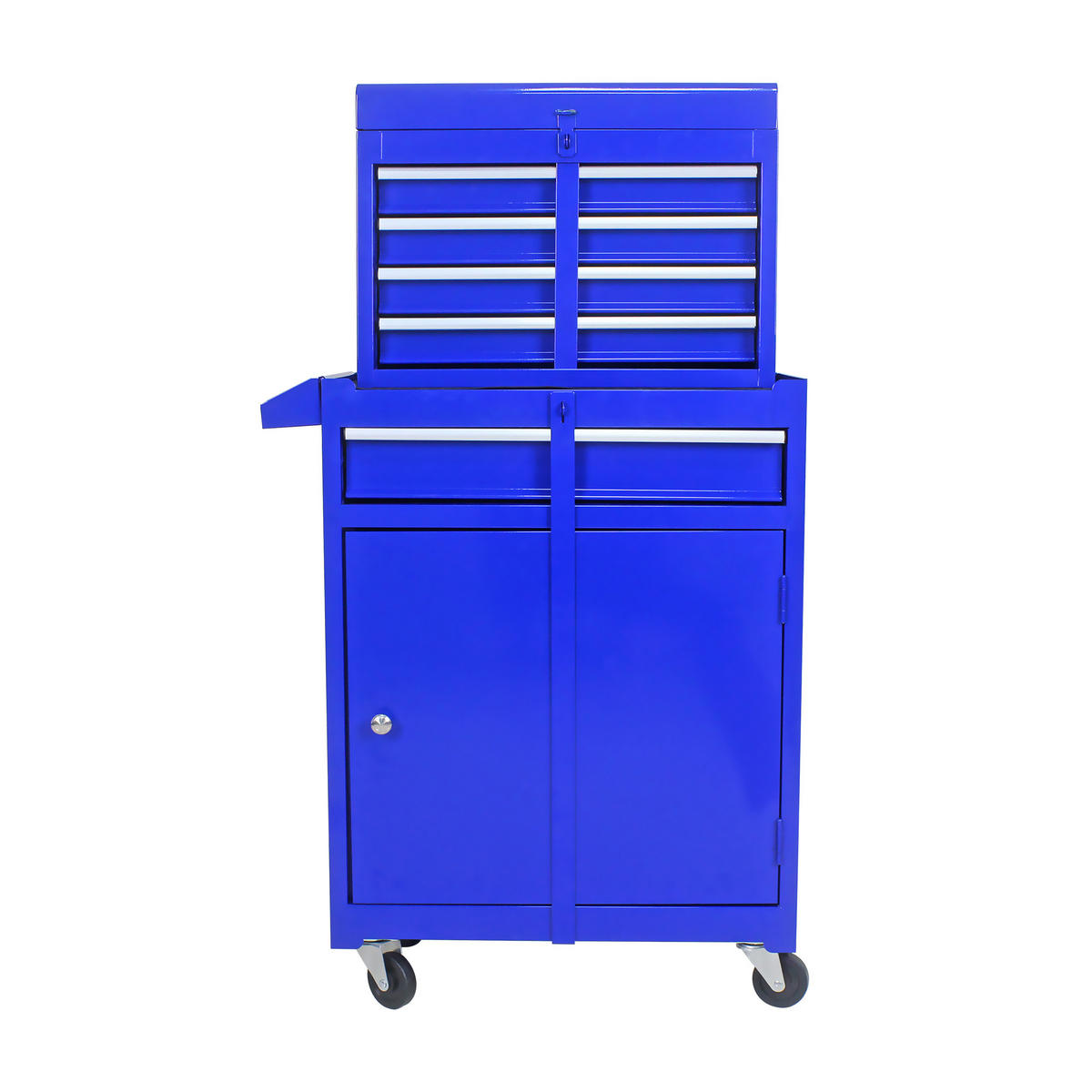 KOMBINATIONSWAGEN – Ausgestattet mit fünf Schubladen, feststellbaren Rollen und rutschfesten Schubladeneinlagen (Blau) - Blau, Metall (28/102/58.5cm) - DCA