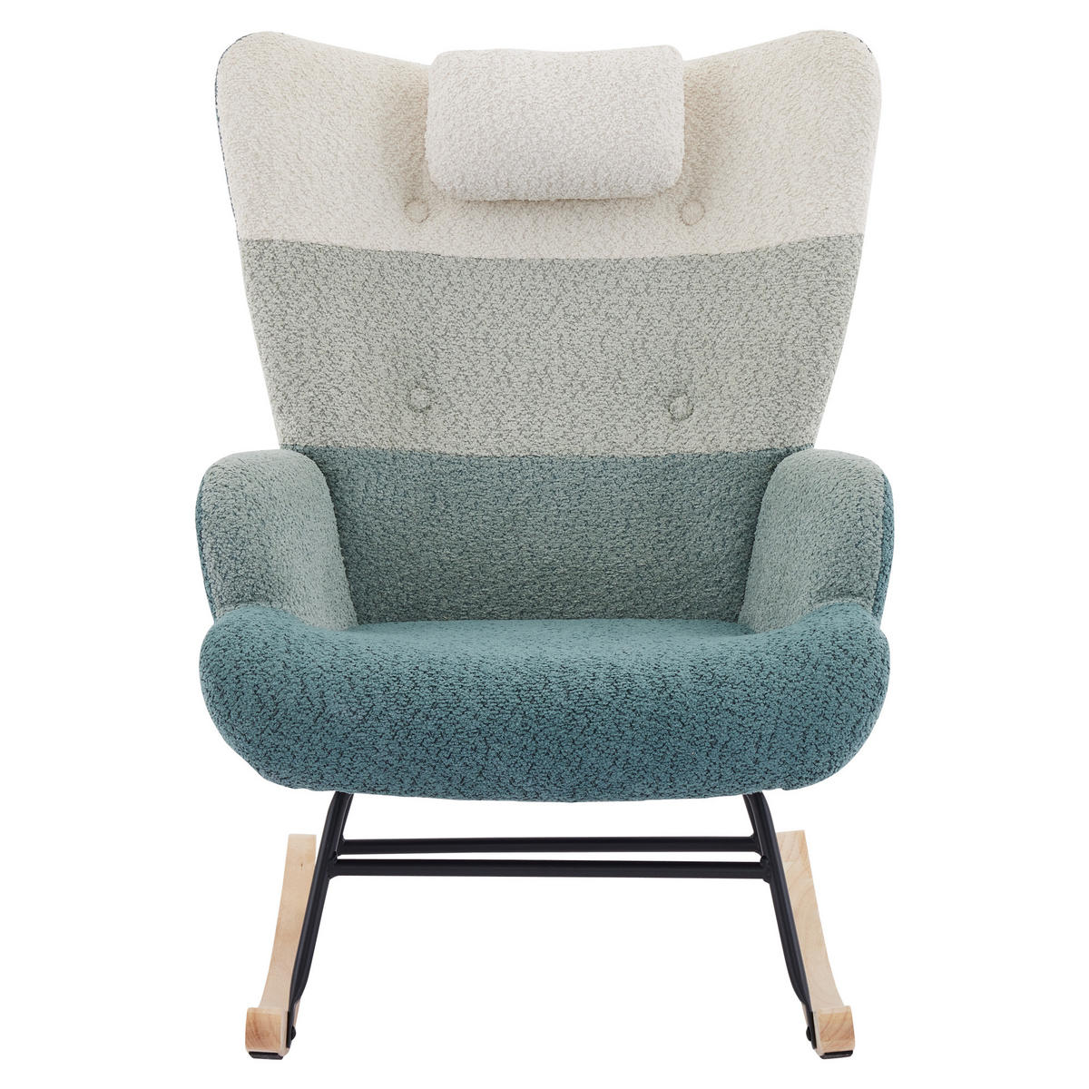 SCHAUKELSTUHL Mehrfarbig Bouclé mit Fußhocker - Multicolor, Textil (83/65.5/95cm) - Oxeza