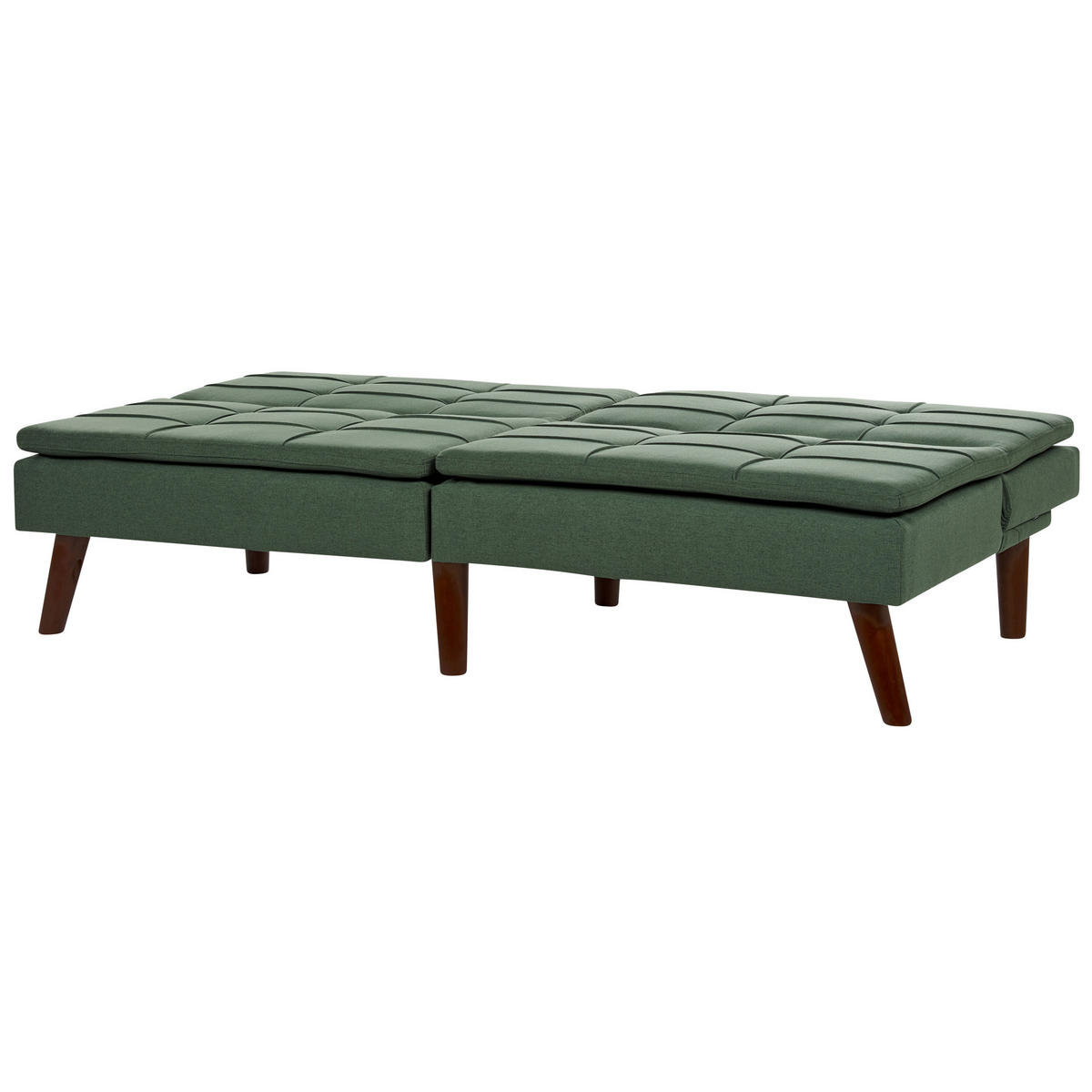 3-SITZER-SCHLAFSOFA dunkelgrün/dunkelbraun Ronne - Dunkelbraun/Grün, Textil (180/76/83cm) - Beliani