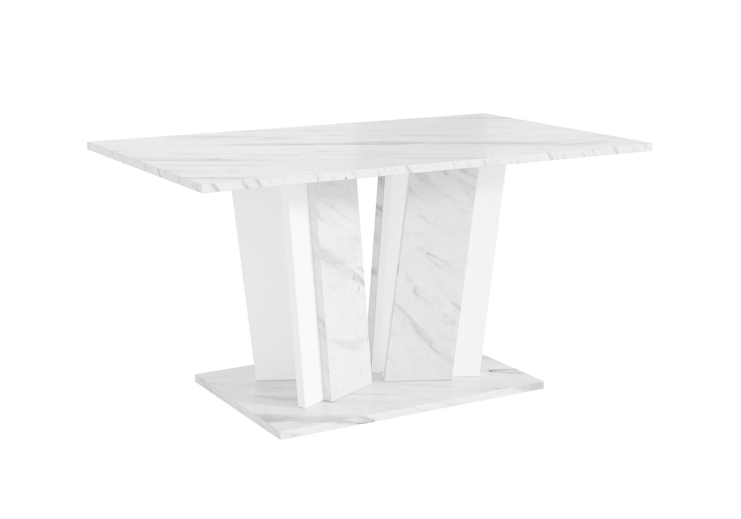 COUCHTISCH 100 cm in Weißer Marmor-Optik - Weiß, Holzwerkstoff (60/100/55cm) - Home Collective
