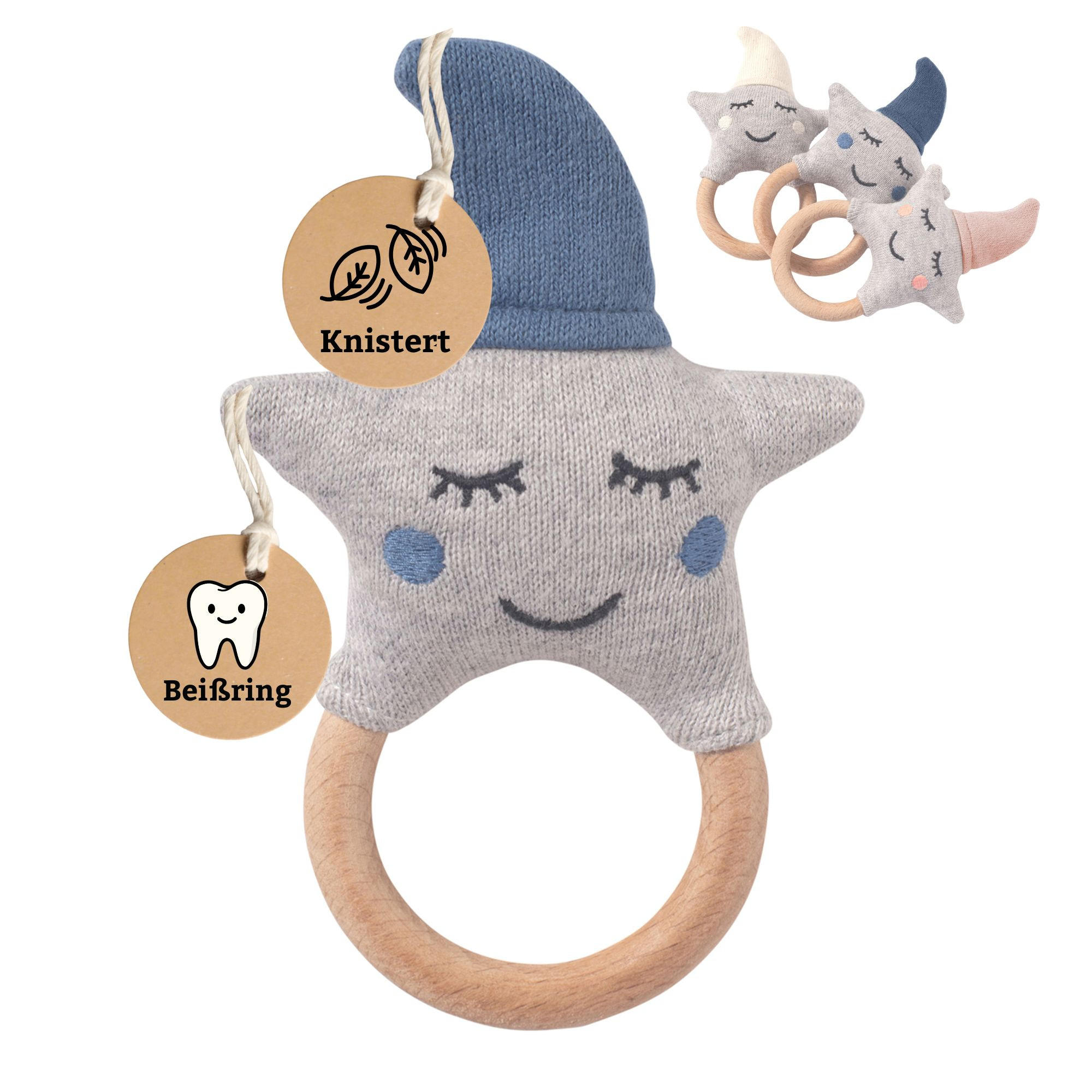 BABY-RASSEL Stern Blau - Blau, Textil (10/2/16cm) - nordic coast company