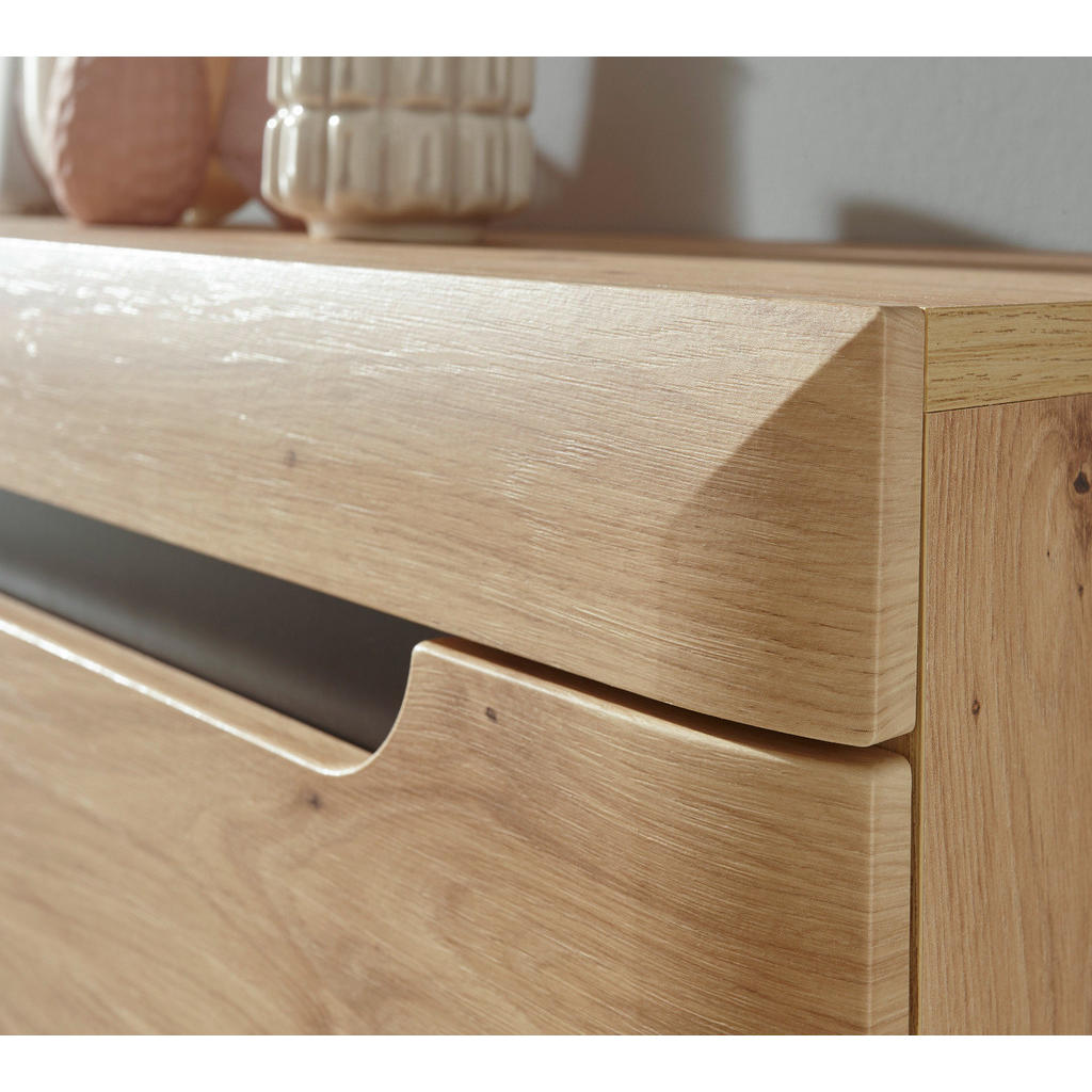Thumbnail - Furn.Design Wohnwand, Eiche Artisan, Schwarz, Holzwerkstoff, Nachbildung,Eiche, Uni, Holz Optik, 9 Fächer, 2 Schubladen,...